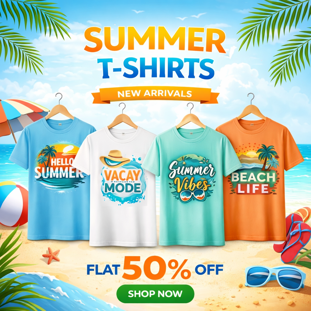 Shop Double F Summer T-Shirts – lightweight, breathable cotton tees designed for all-day comfort and effortless summer style.