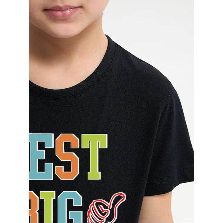 BLACK COLOR HALF SLEEVE best big bro tshirts for boys - Double F