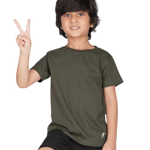 Kids Round Neck Boys T-Shirt Half Sleeves 100% Cotton Rich Ultra Soft Fabric Comfortable Stylish Plain Solid Color Original Branded Tshirt for boy|B0D1RLMJ4S