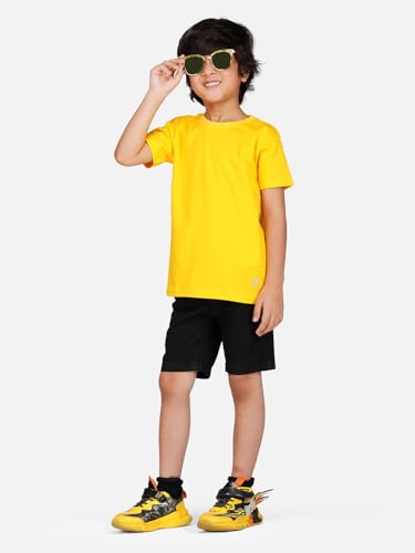 Kids Round Neck Boys T-Shirt Half Sleeves 100% Cotton Rich Ultra Soft Fabric Comfortable Stylish Plain Solid Color Original Branded Tshirt for boy|B0D1RLMJ4S