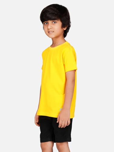 Kids Round Neck Boys T-Shirt Half Sleeves 100% Cotton Rich Ultra Soft Fabric Comfortable Stylish Plain Solid Color Original Branded Tshirt for boy|B0D1RLMJ4S