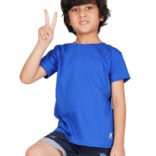 Kids Round Neck Boys T-Shirt Half Sleeves 100% Cotton Rich Ultra Soft Fabric Comfortable Stylish Plain Solid Color Original Branded Tshirt for boy|B0D1RLMJ4S