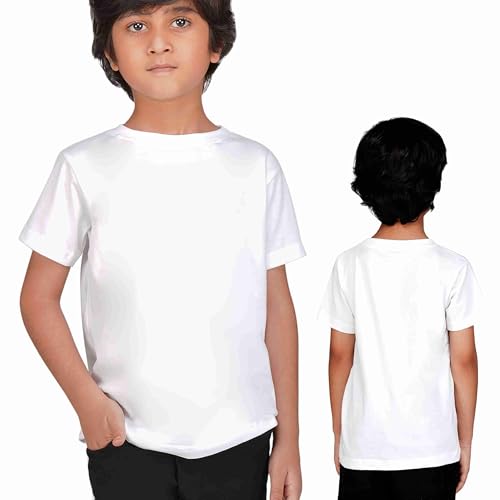 Kids Round Neck Boys T-Shirt Half Sleeves 100% Cotton Rich Ultra Soft Fabric Comfortable Stylish Plain Solid Color Original Branded Tshirt for boy|B0D1RLMJ4S
