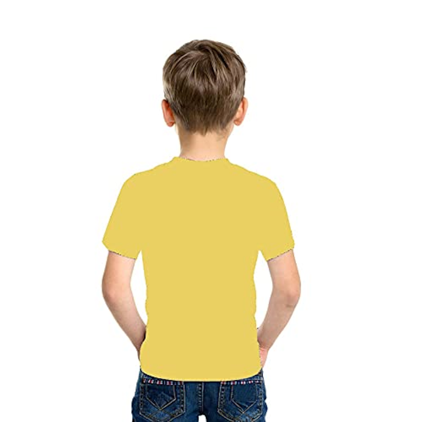 Game Level Unlocking Printed Yellow Kids T-Shirt | 100% Cotton Bio-Wash Round Neck Half Sleeve (6 Months–16 Years) - Double F