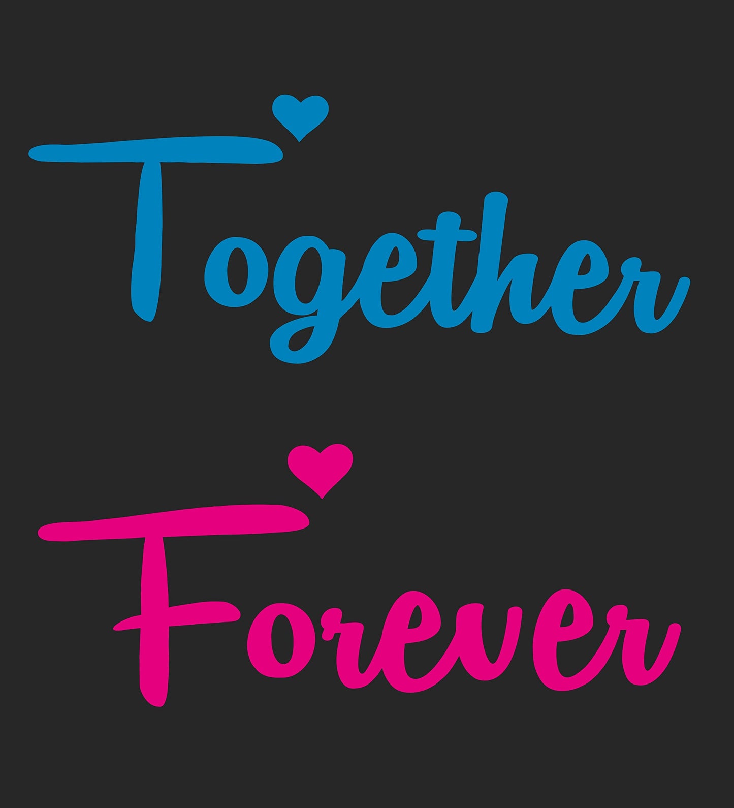 Couple Tshirts for Couples | Printed Together Forever T-Shirts | Men's and Women's Round Neck T-Shirt (Pack of 2, Cotton, Half Sleeves)