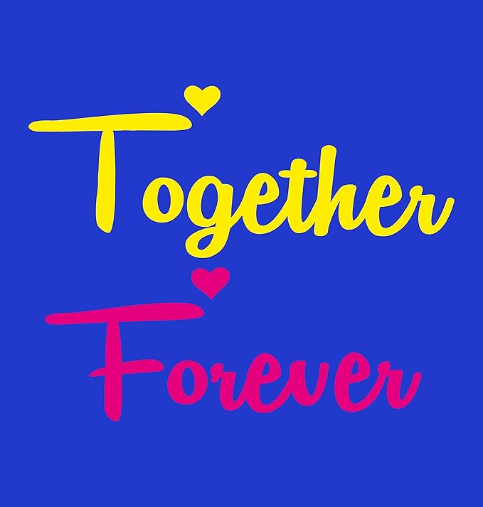 Couple Tshirts for Couples | Printed Together Forever T-Shirts | Men's and Women's Round Neck T-Shirt (Pack of 2, Cotton, Half Sleeves)