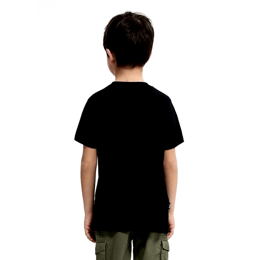 Game Level Unlocking Printed Black Kids T-Shirt | 100% Cotton Bio - Wash Round Neck Half Sleeve (6 Months–16 Years) - Double F