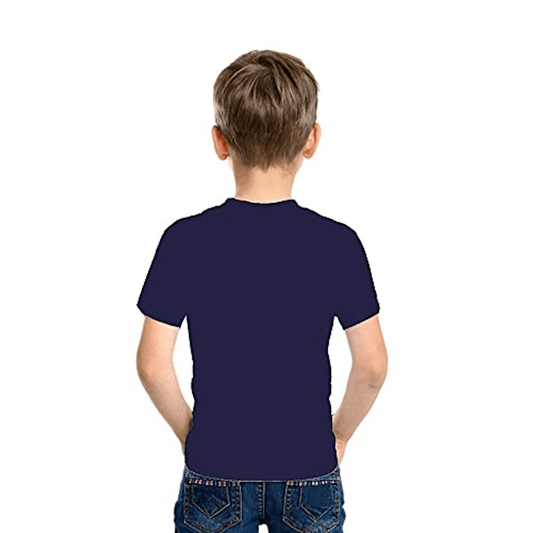 Game Level Unlocking Printed Navy Blue Kids T-Shirt | 100% Cotton Bio - Wash Round Neck Half Sleeve (6 Months–16 Years) - Double F