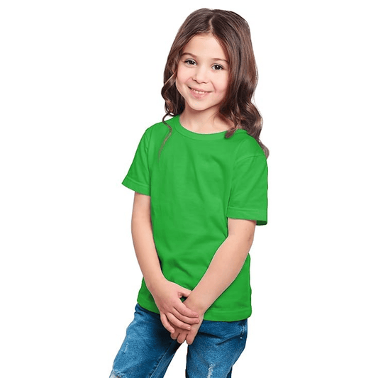 Kids Round Neck Girls Tshirt Short Sleeves 100% Cotton Soft Fabric Comfortable Plain Color Original Branded Half Sleeve t - Shirt for Girl - Double F