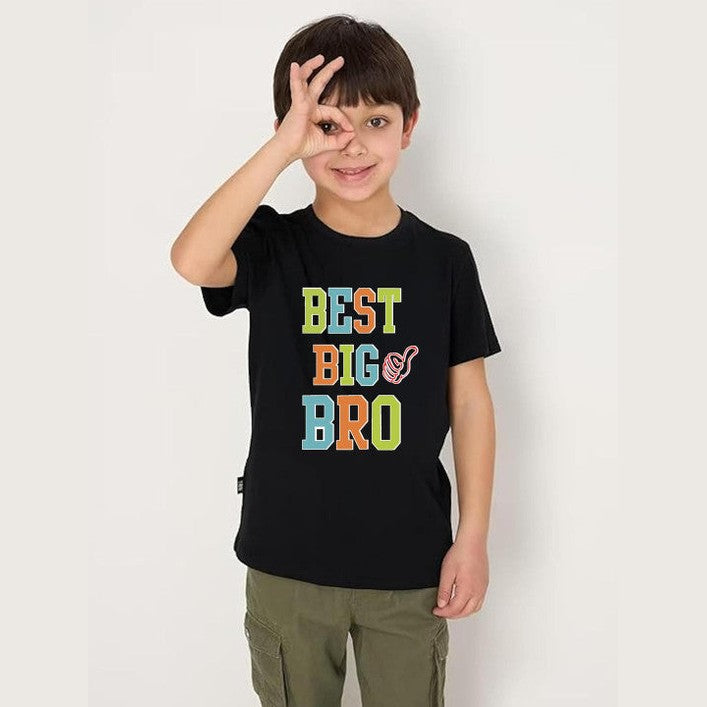 BLACK COLOR HALF SLEEVE best big bro tshirts for boys - Double F